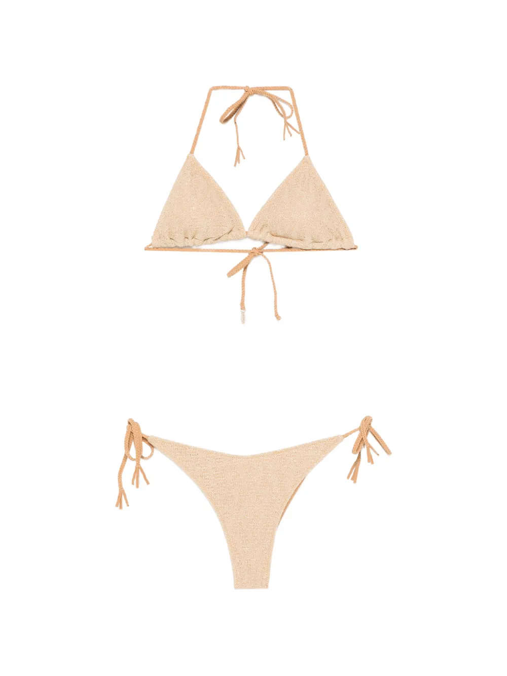 COTAZUR metallic-effect triangle bikini - Gold