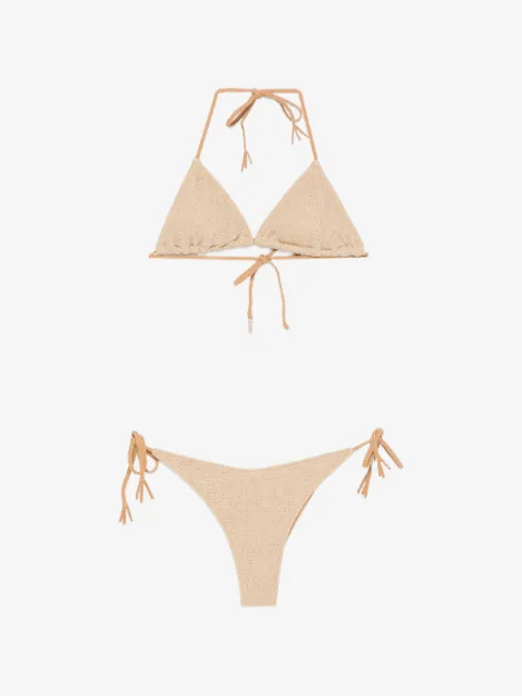 COTAZUR metallic-effect triangle bikini