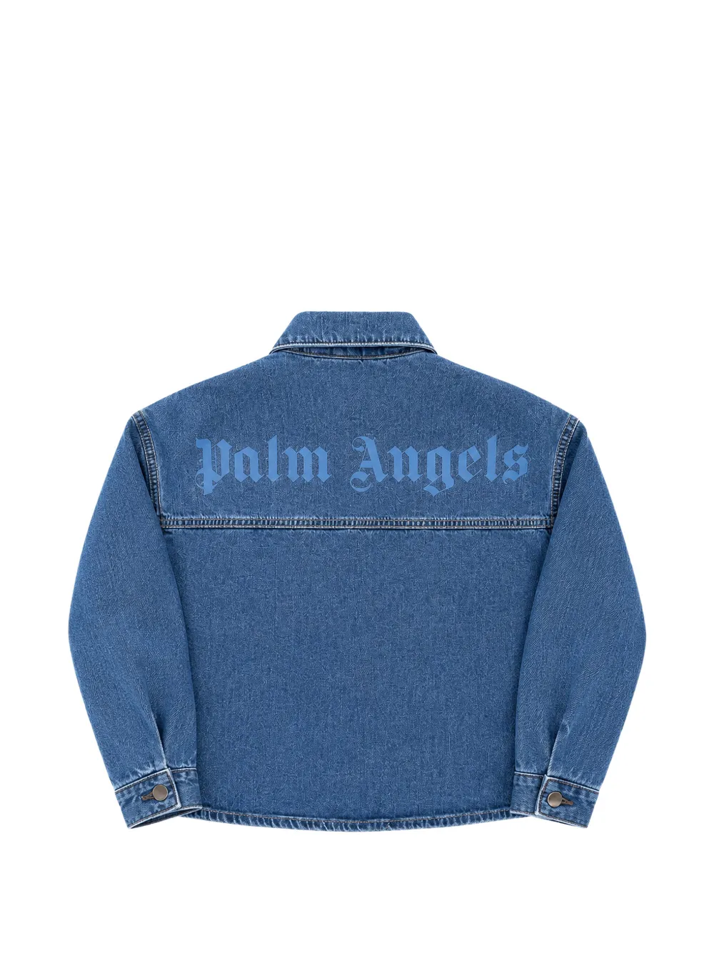 Palm Angels Kids Spijkershirt met logoprint Blauw