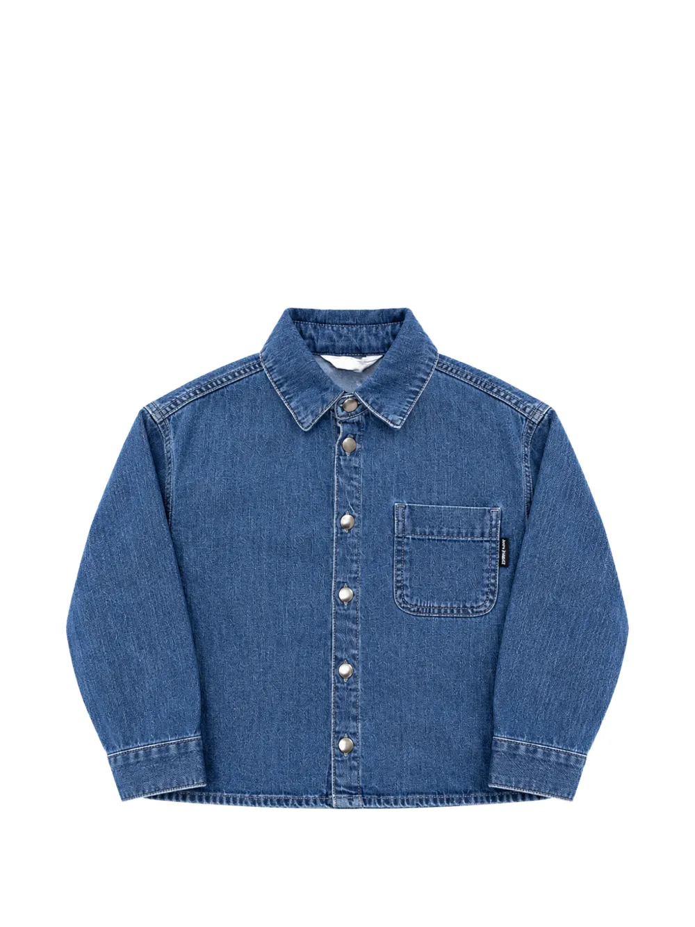 Palm Angels Kids logo-print denim shirt - Blu