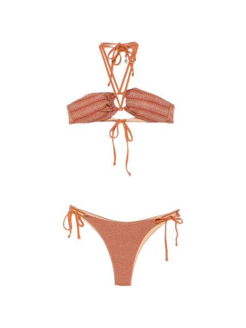 COTAZUR glitter-effect halterneck bikini