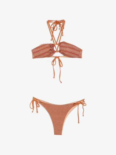 COTAZUR glitter-effect halterneck bikini