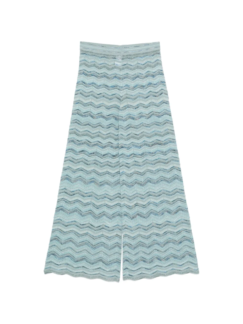 D.Exterior chevron-knit wide-leg trousers - Blu