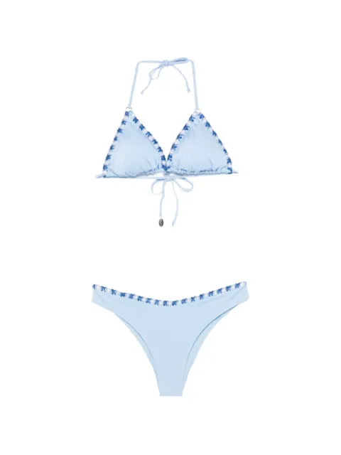 COTAZUR embroidered-trim triangle bikini