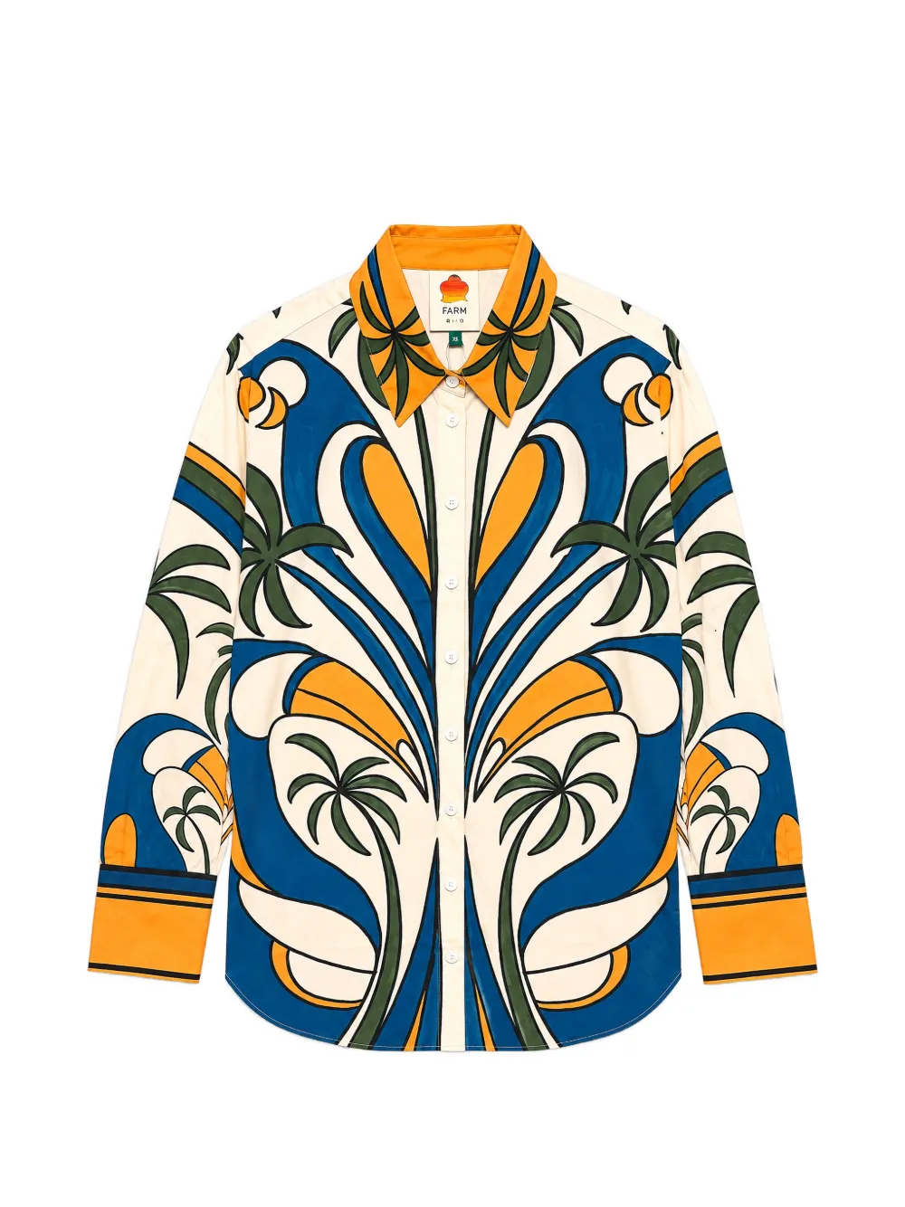 FARM Rio graphic-print button-up shirt - Toni neutri