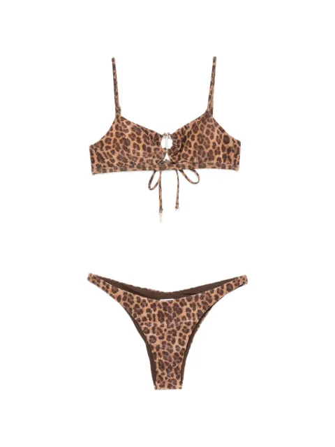 COTAZUR leopard-print glitter-effect bikini