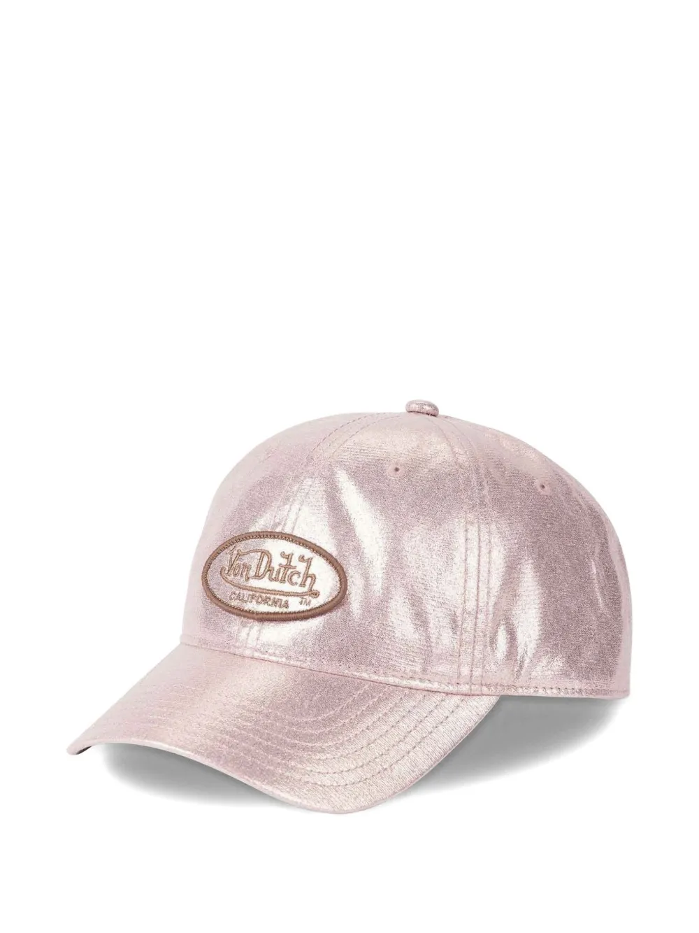 Von Dutch Logo-patch Glitter-effect Baseball Cap In Pink
