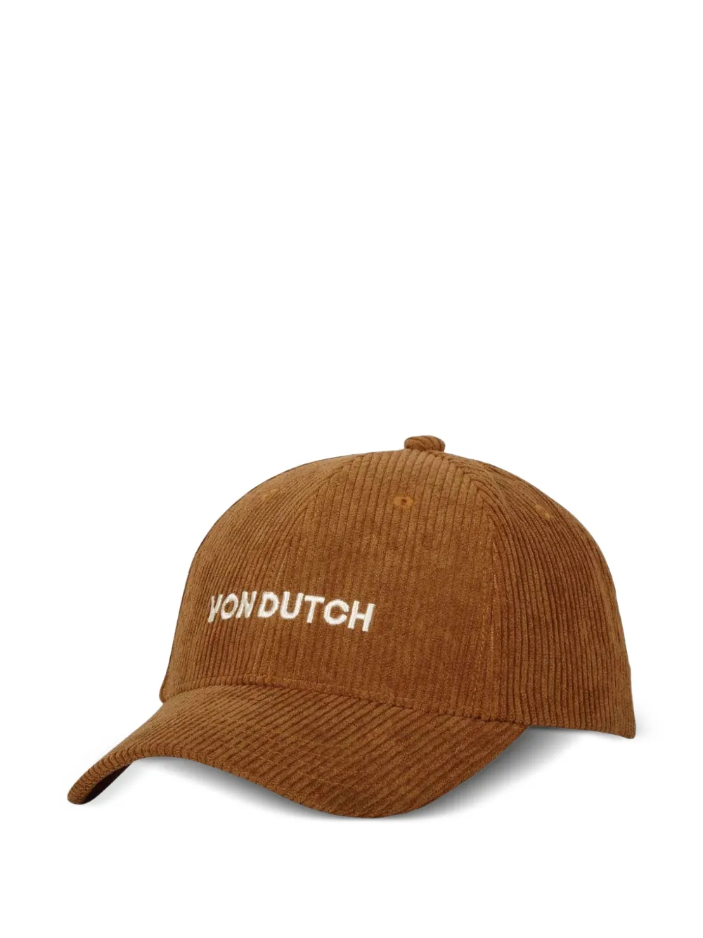 Von Dutch Logo-embroidered Corduroy Baseball Cap In Brown