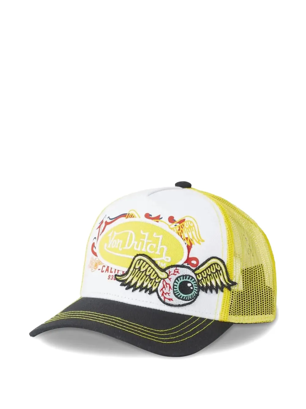 Von Dutch Embroidered Mesh-panel Cap In Green