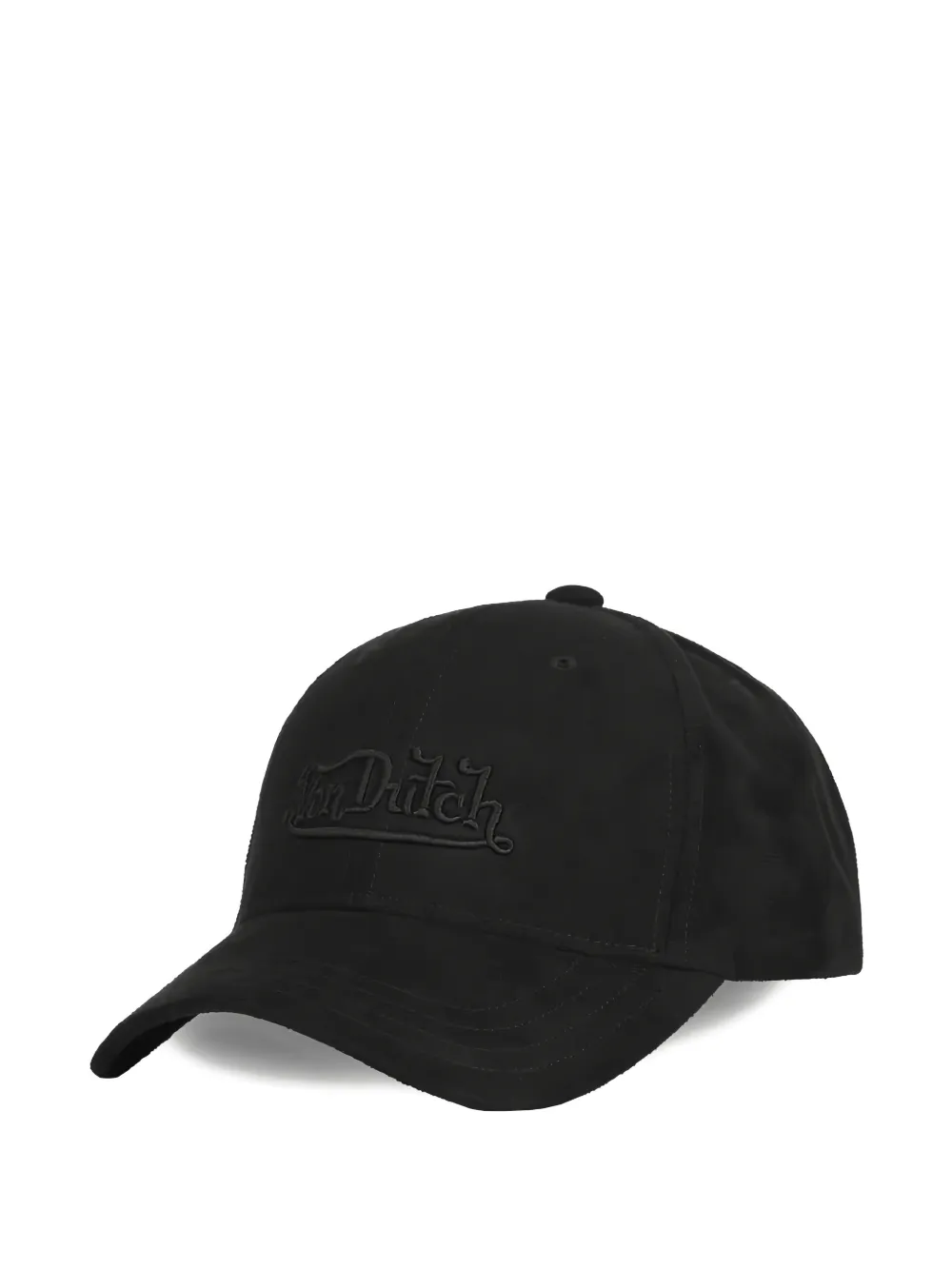 Von Dutch Logo-embroidered Suede Baseball Cap In Black