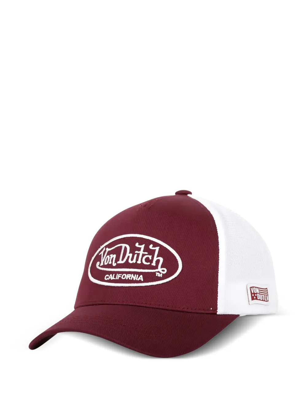 Von Dutch Logo-patch Mesh Baseball Cap In Red