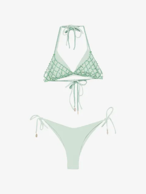 COTAZUR bead-embellished crochet bikini