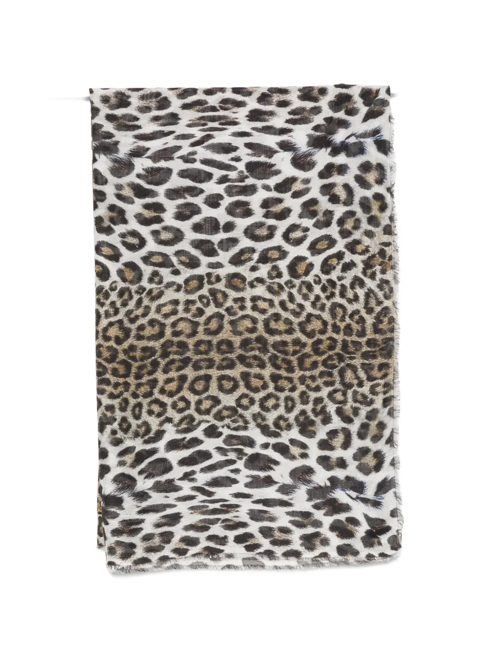 Faliero Sarti Maculata leopard-print frayed scarf - Neutrals