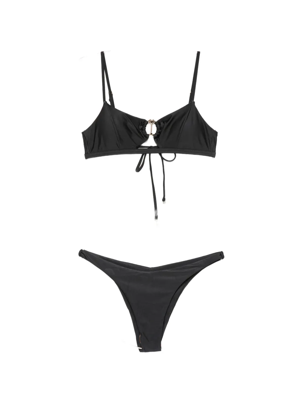 COTAZUR palm-tree ring-detail bikini - Nero