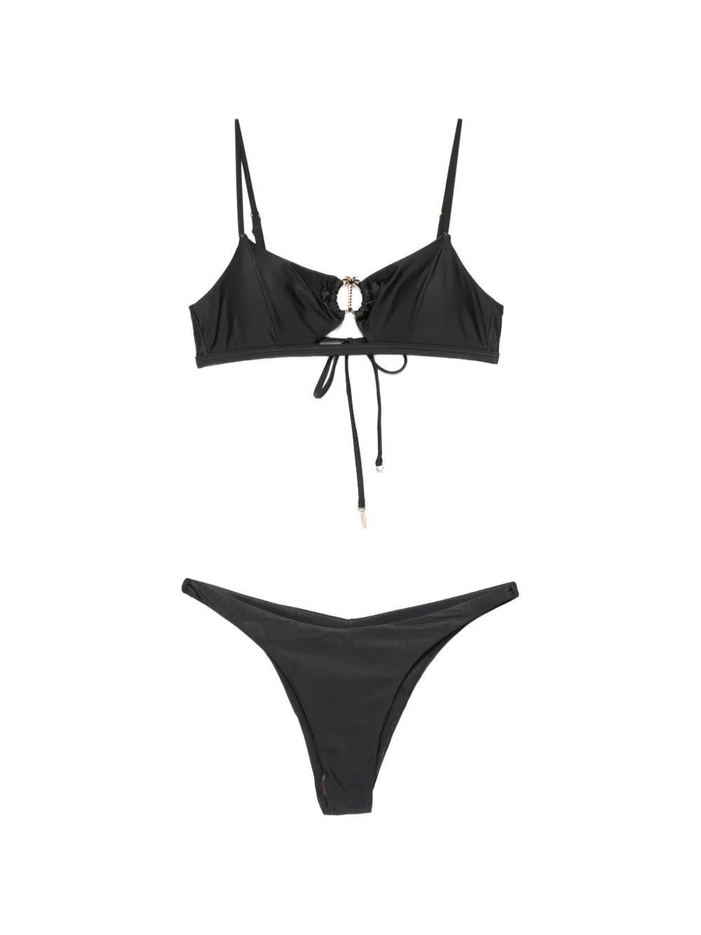 COTAZUR palm-tree ring-detail bikini - Schwarz