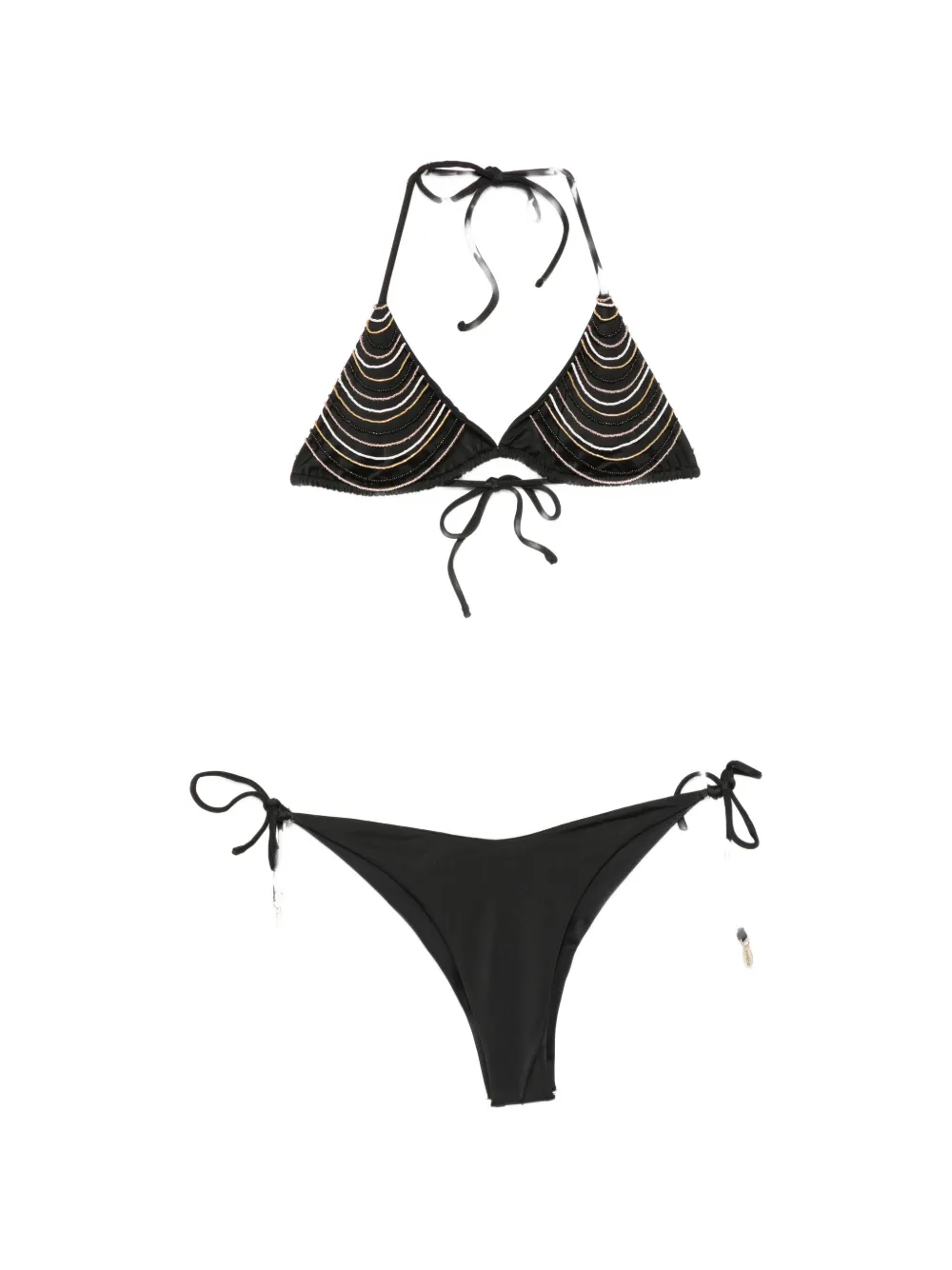 COTAZUR bead-embellished triangle bikini - Schwarz