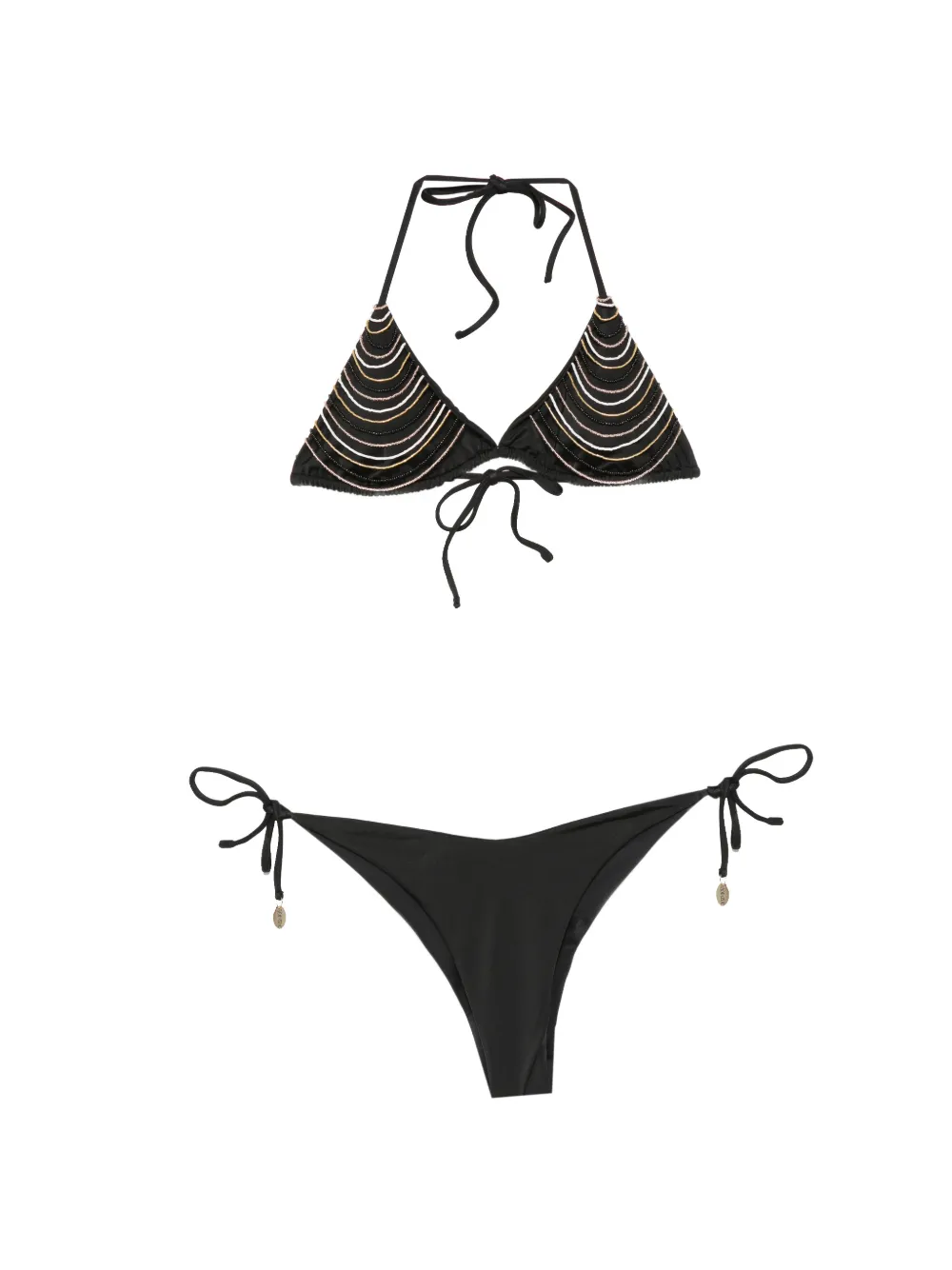 COTAZUR bead-embellished triangle bikini - Schwarz