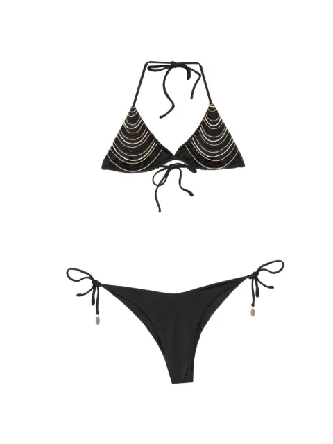 COTAZUR bead-embellished triangle bikini