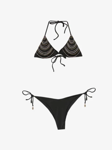 COTAZUR bead-embellished triangle bikini