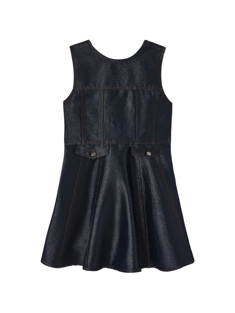 GANNI panelled denim dress - Blu