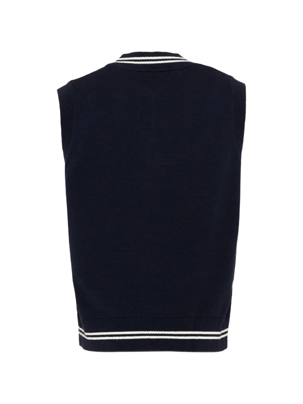 Tommy Hilfiger Junior Top met V-hals en gestreepte afwerking Zwart