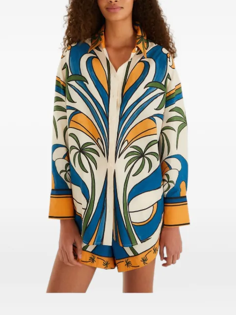 FARM Rio tropical graphic drawstring pockets shorts