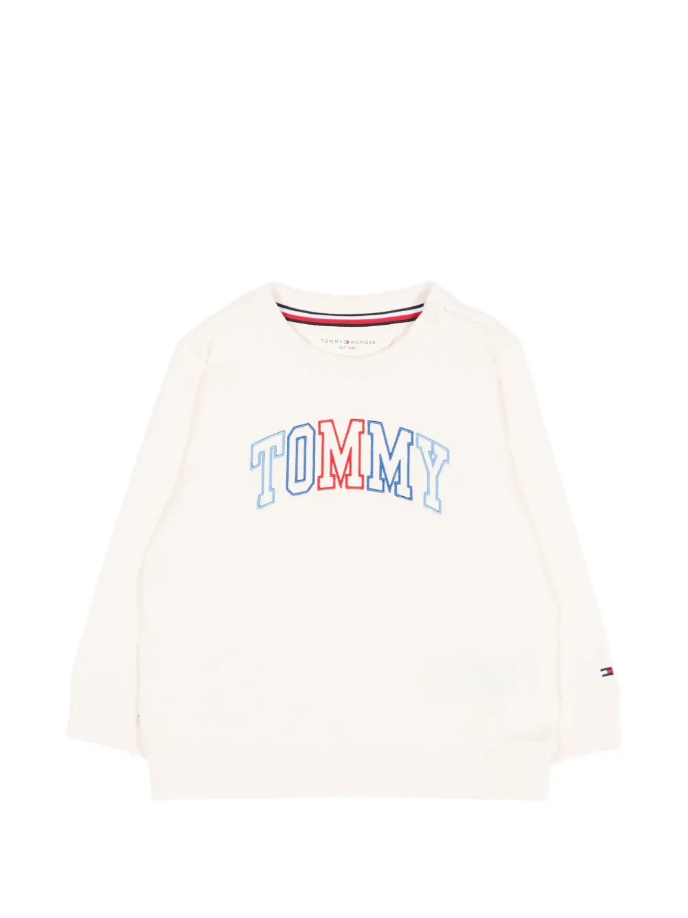 Tommy Hilfiger Junior logo-embroidered shoulder-button sweater - Toni neutri