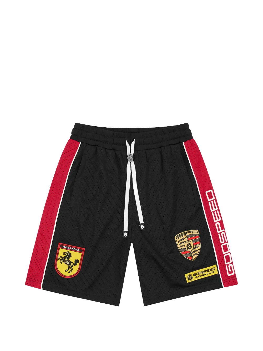 GODSPEED logo-patch mesh shorts - Nero