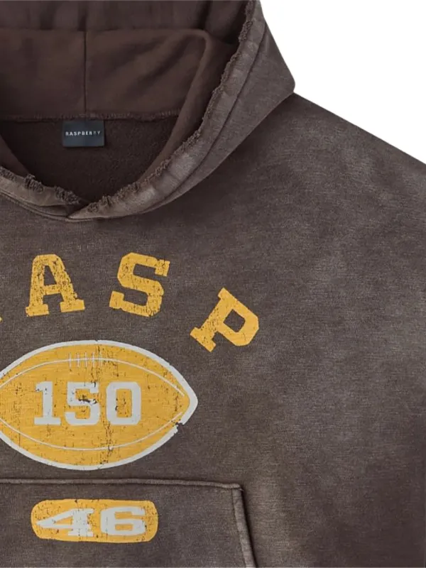 GV Gallery distressed-design graphic-print Hoodie | Brown | FARFETCH