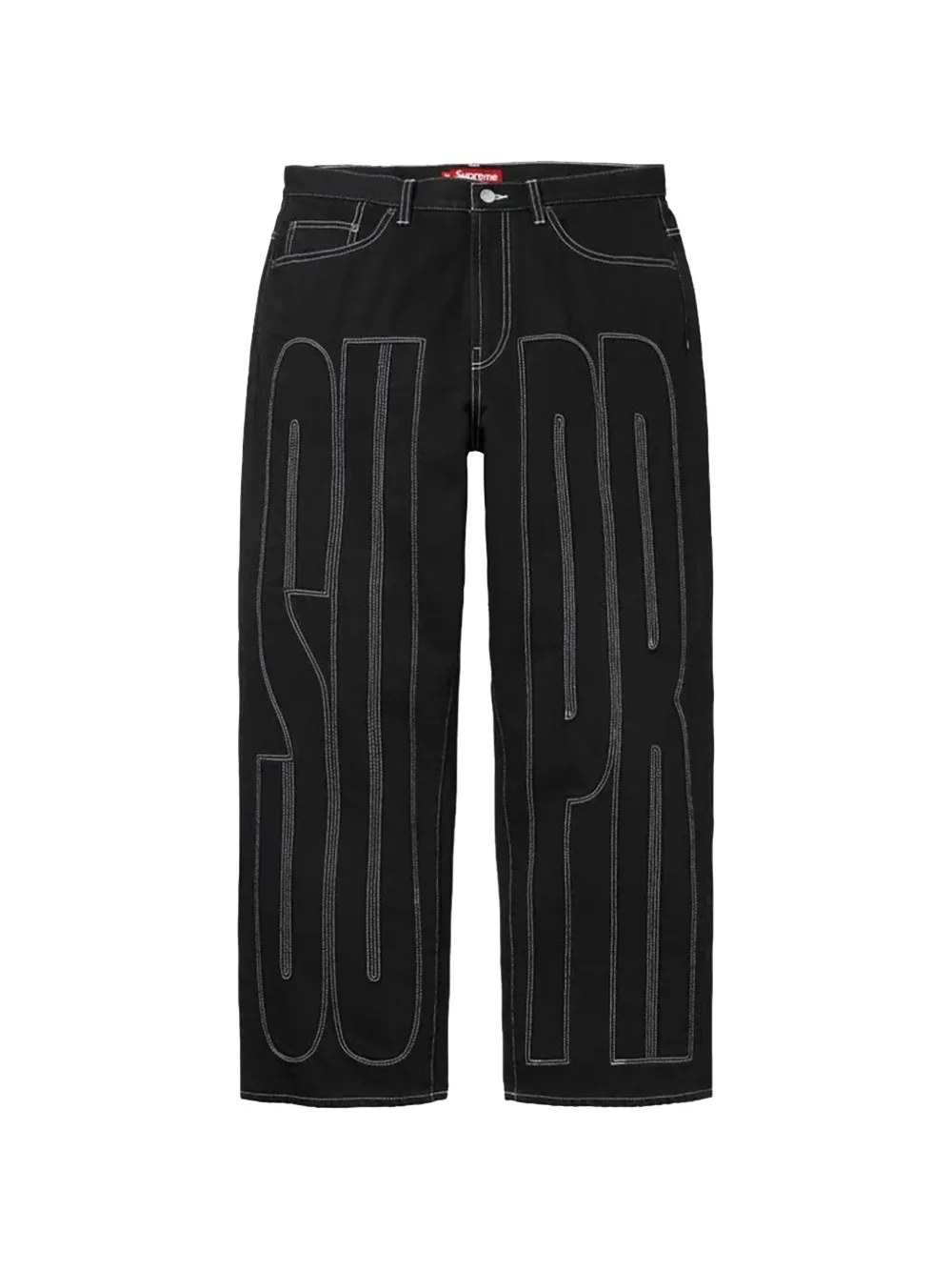 Supreme Inset Spellout baggy jeans - Schwarz