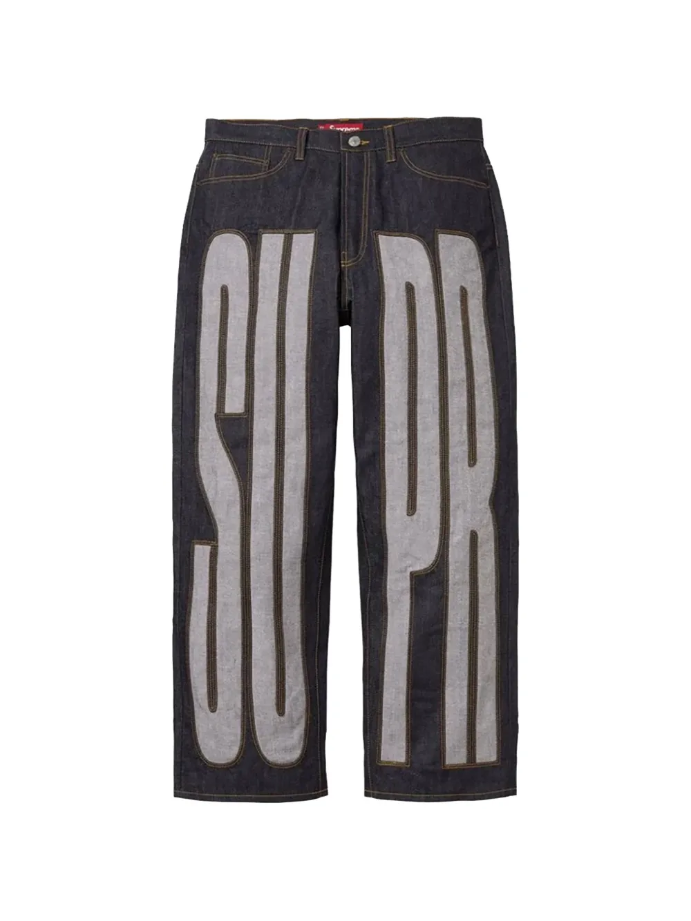 Supreme Inset Spellout baggy jeans - Blu