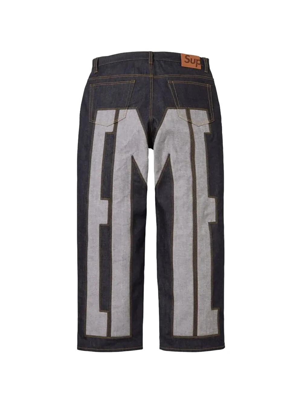  Supreme Vaqueros Inset Spellout Estilo Baggy - Azul 