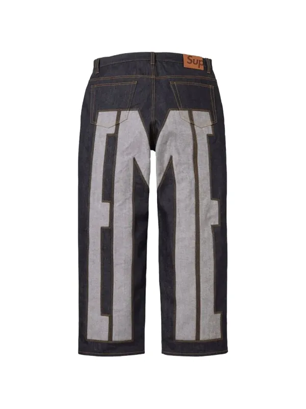 Supreme Inset Spellout Baggy Jeans | Blue | FARFETCH