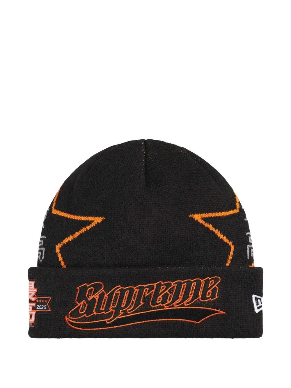 Supreme x New Era Stars beanie hat - Nero