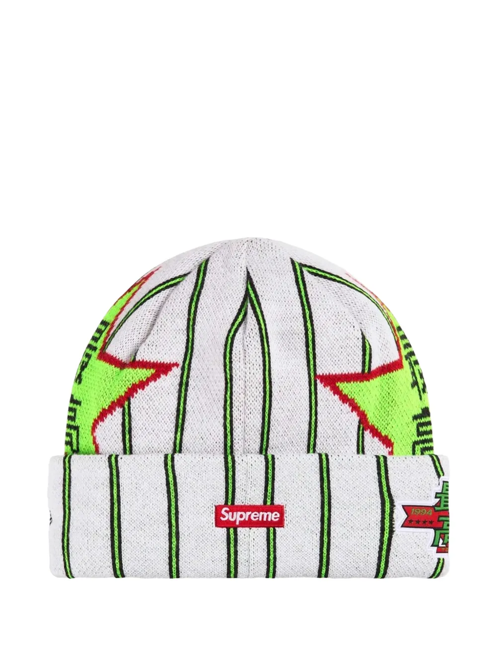 Supreme X New Era Star-print Beanie Hat In White
