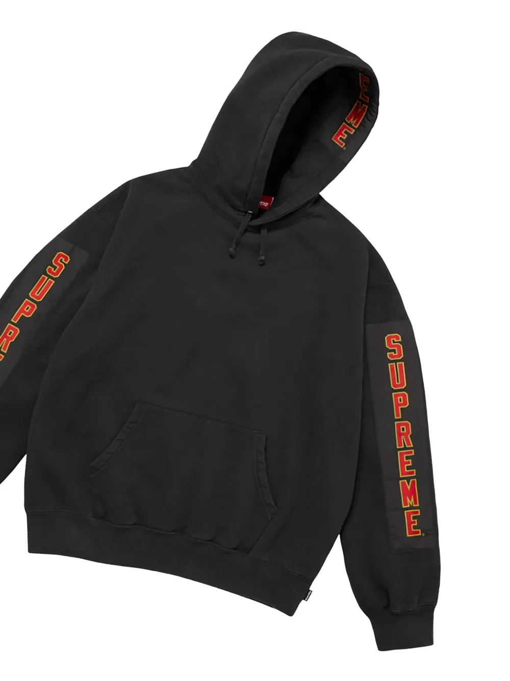 Supreme Hoodie met logopatch Zwart