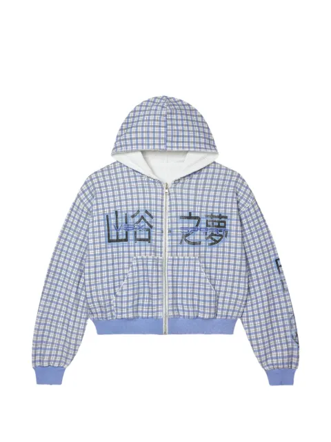 Vale check-print zip-up hoodie