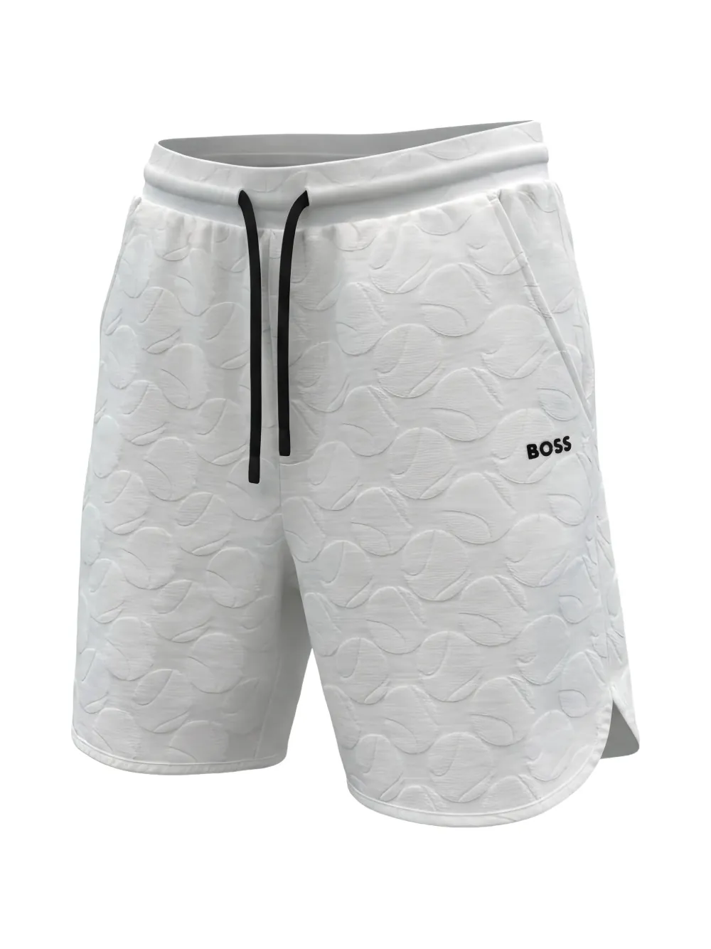 BOSS JT Member Shorts mit Jacquardmuster - Weiß