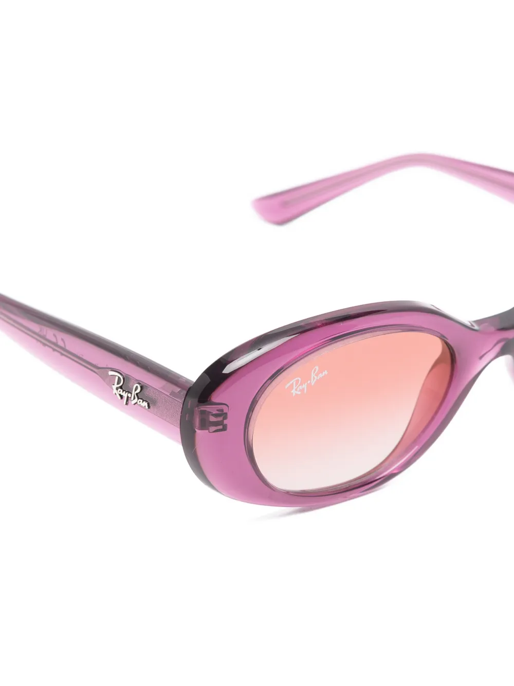 RAY-BAN JUNIOR Zonnebril met ovalen montuur en logoplakkaat Paars