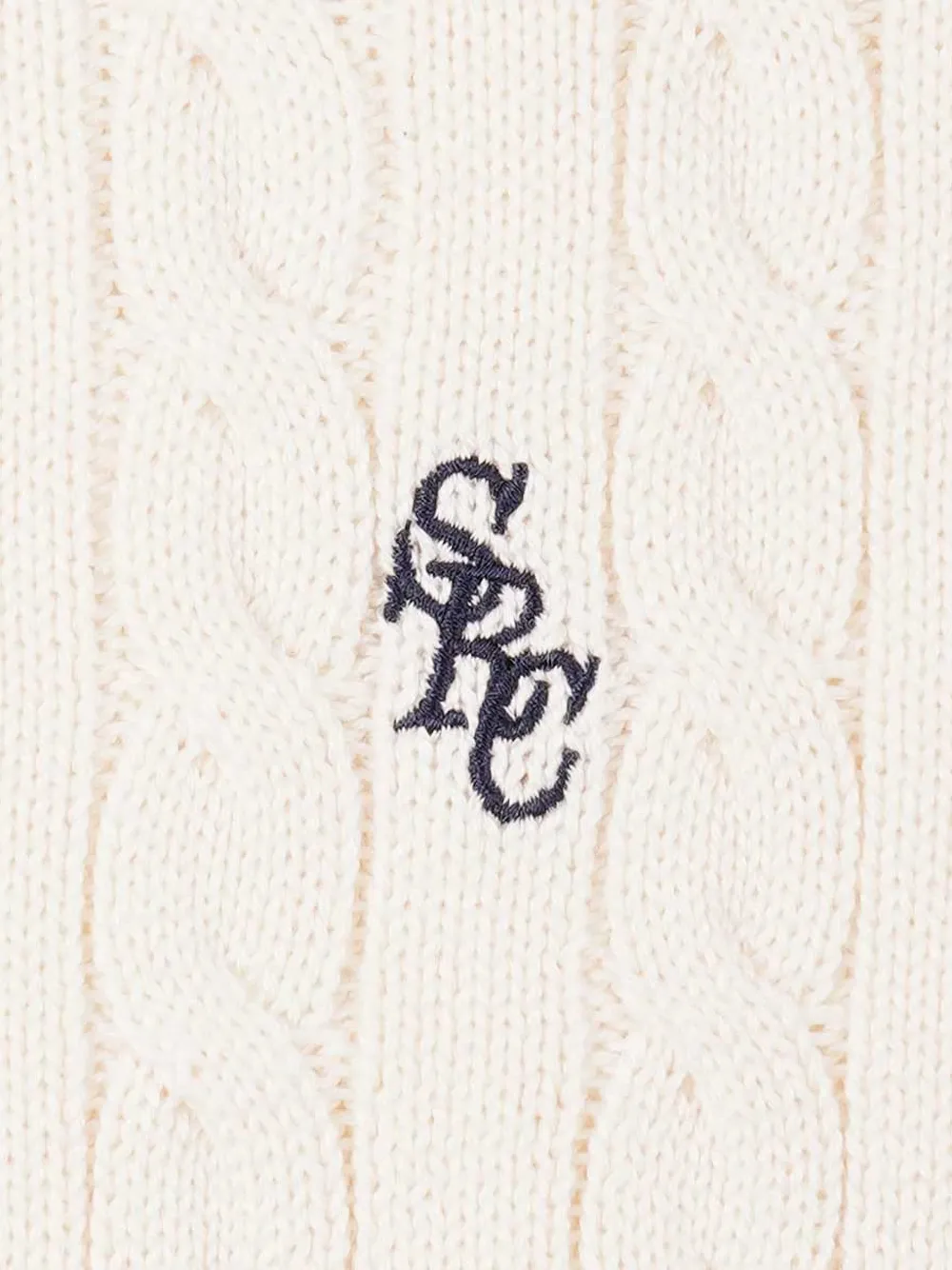 Sporty & Rich SRC kabelgebreide trui Wit