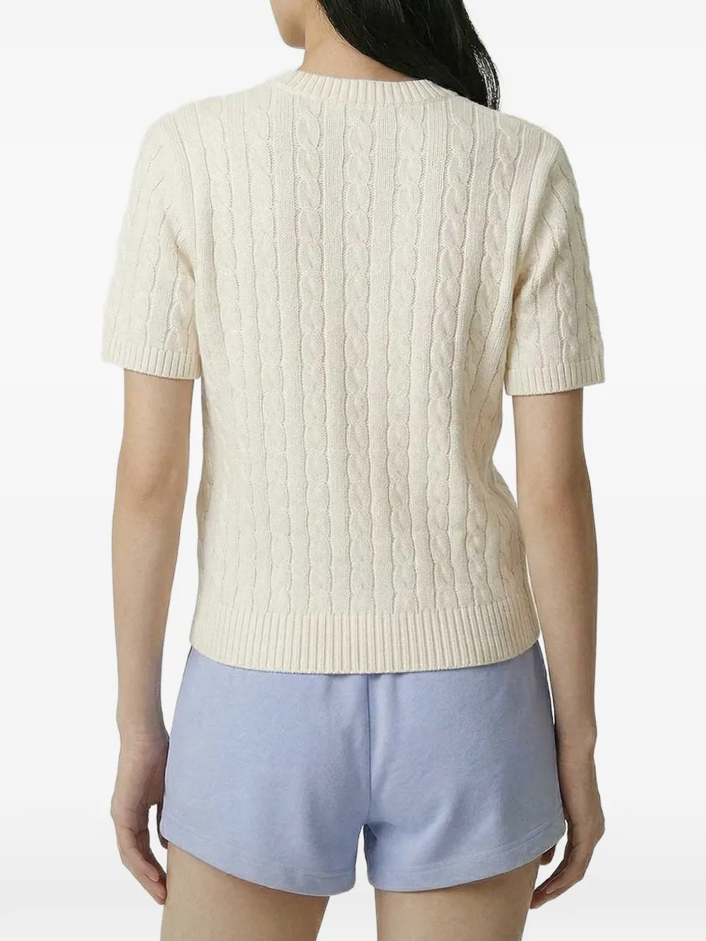Sporty & Rich SRC kabelgebreide trui Wit