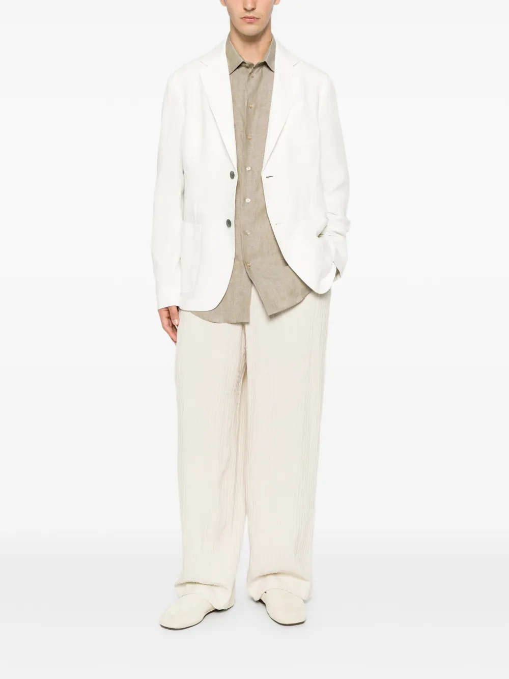 Emporio Armani Blazer met knopen Beige