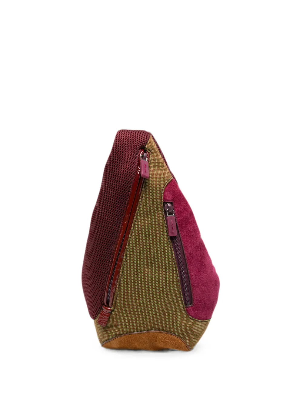 Miu Miu Pre-Owned 2000s mesh-panelled crossbody bag - Rosso