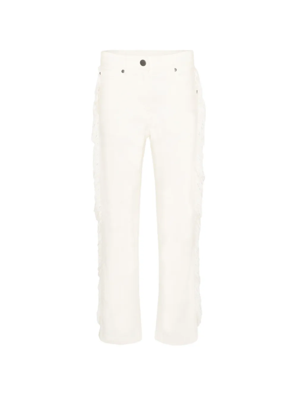 Stella McCartney Kids fringe-trim jeans - Bianco