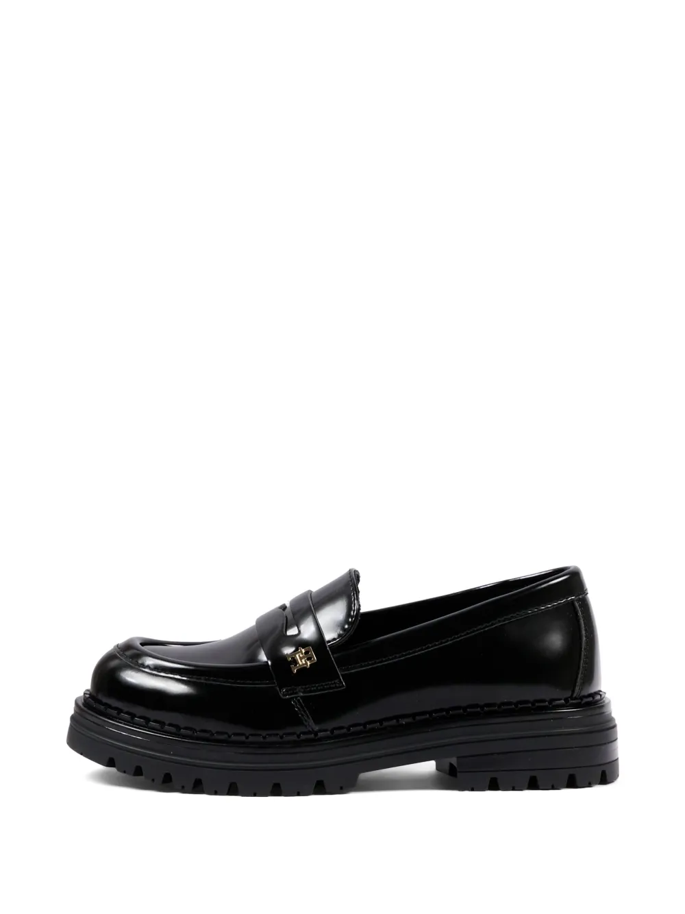 Tommy Hilfiger Junior logo-plaque chunky-sole loafers Zwart