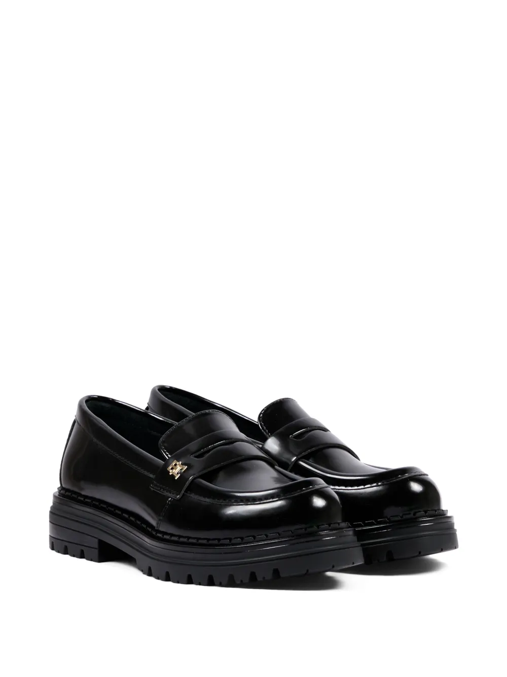 Tommy Hilfiger Junior logo-plaque chunky-sole loafers - Nero