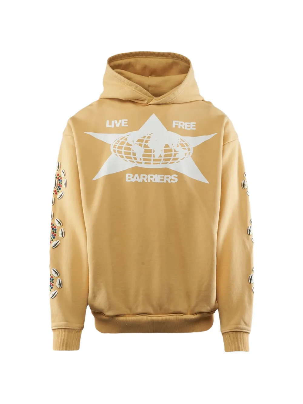 BARRIERS logo-print hoodie - Giallo