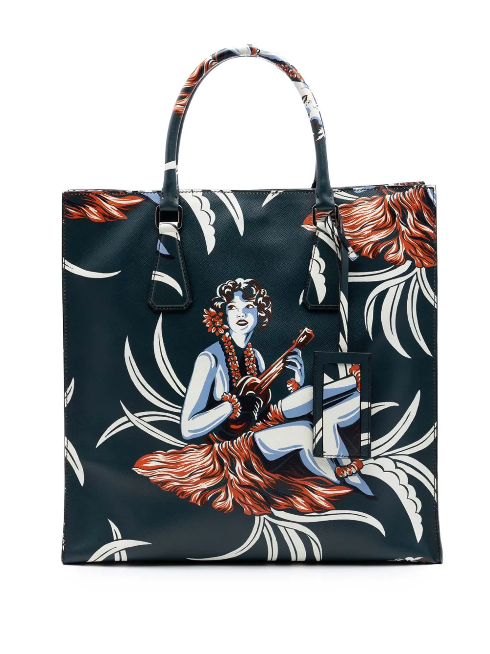 Prada Pre-Owned 2013-2026 Saffiano Hawaiian Print tote bag - Verde