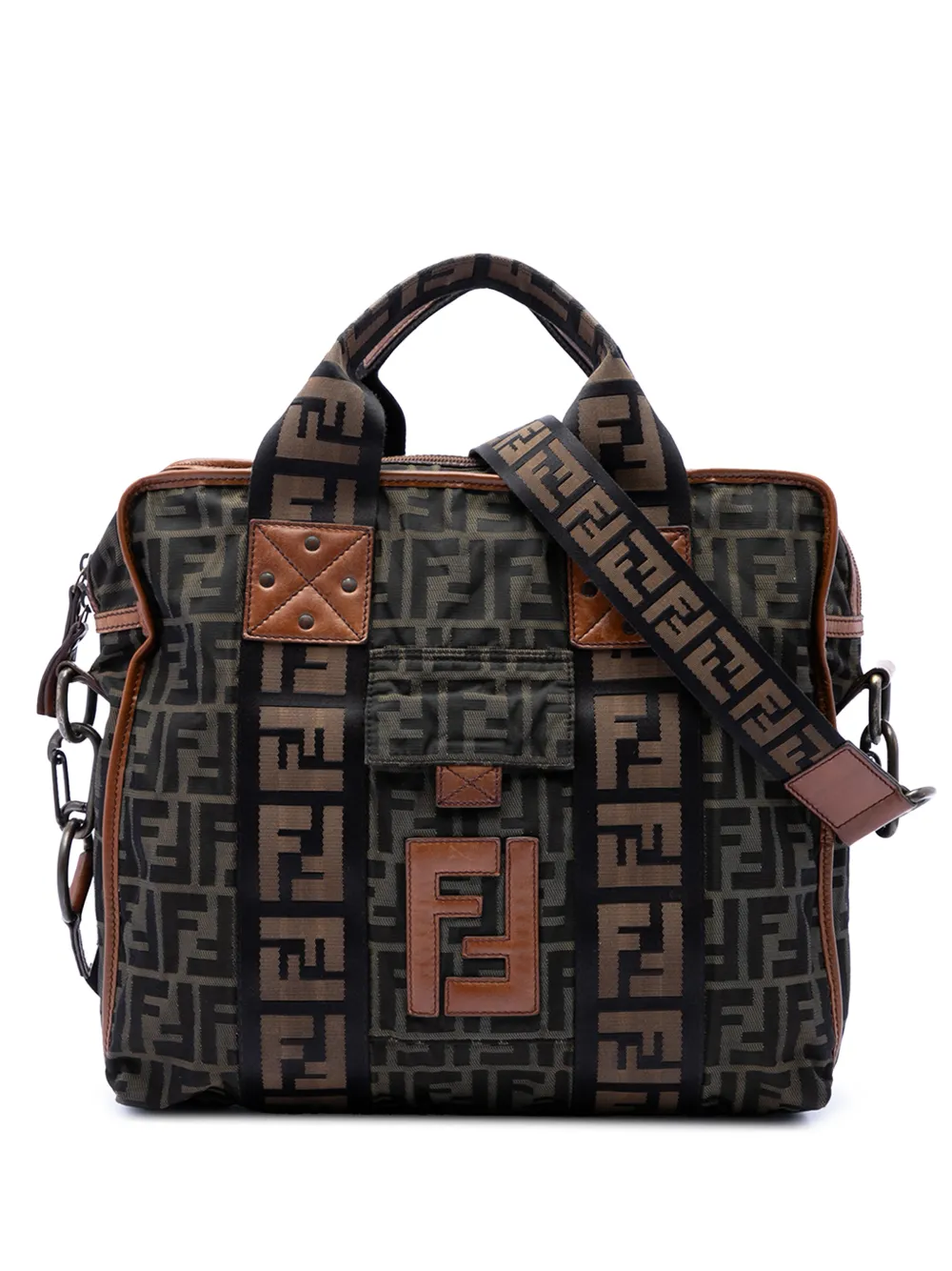 Fendi Pre-Owned 2000-2010 Zucca Canvas FF satchel - Braun