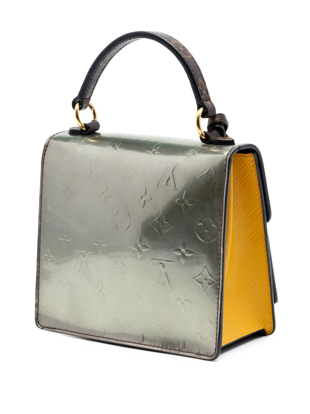  Louis Vuitton Pre-owned Borsa A Tracolla Spring Street In Pelle Vernis Con Monogramma 2019 - Argento 
